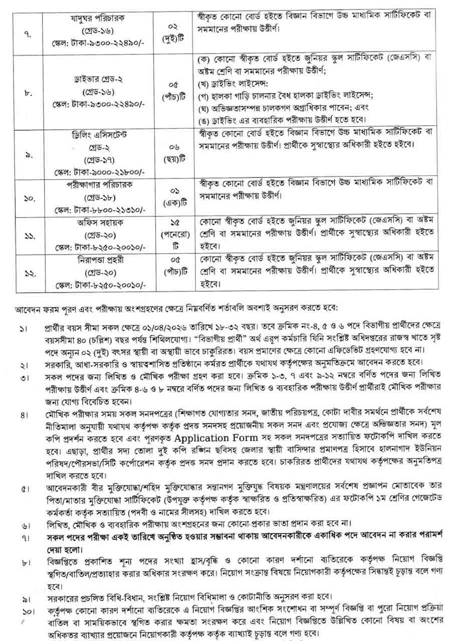 বাংলাদেশ-ভূতাত্ত্বিক-জরিপ-অধিদপ্তর-নিয়োগ-বিজ্ঞপ্তি-২০২৬-2