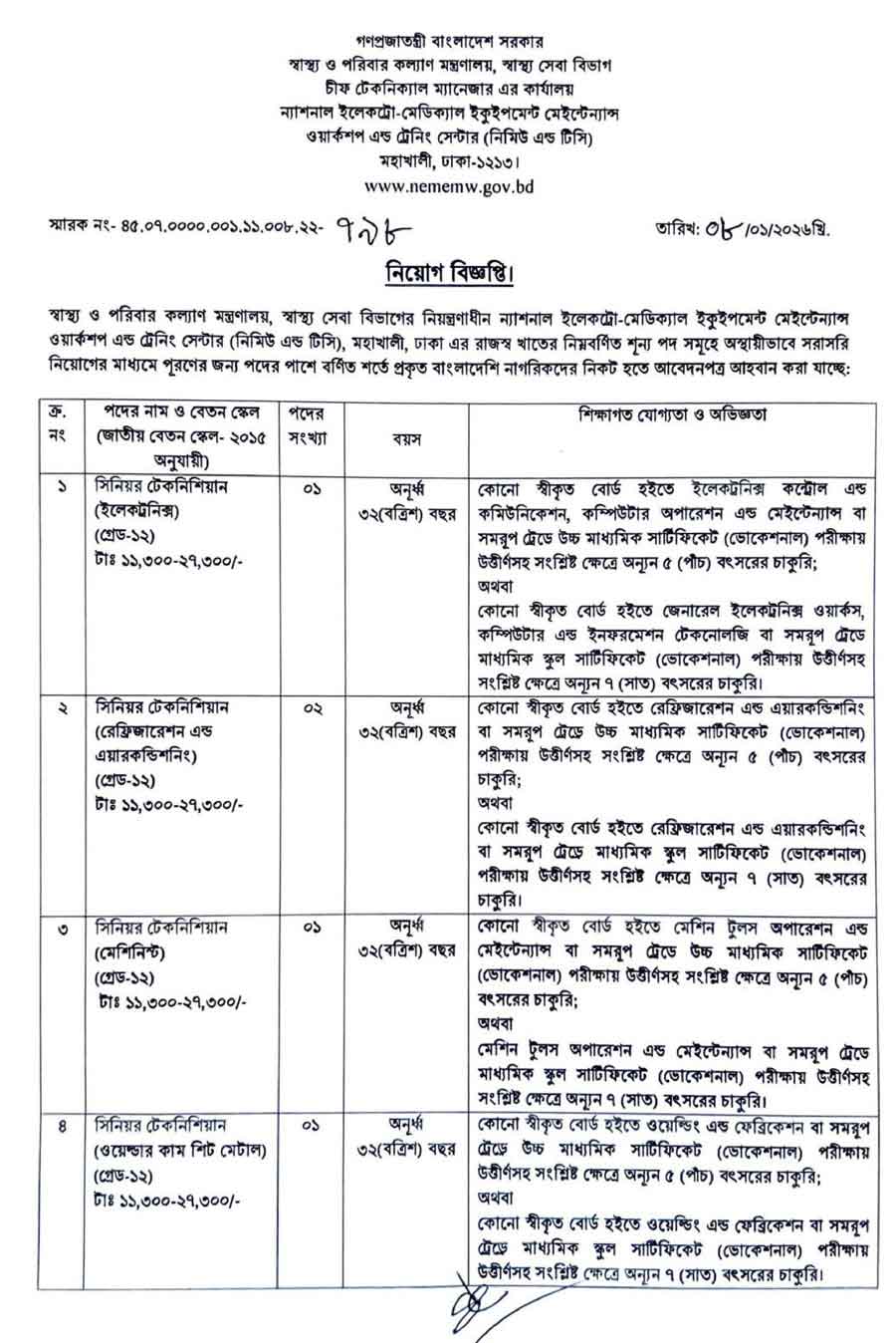 স্বাস্থ্য-ও-পরিবার-কল্যাণ-মন্ত্রণালয়-নিয়োগ-বিজ্ঞপ্তি-২০২৬-1
