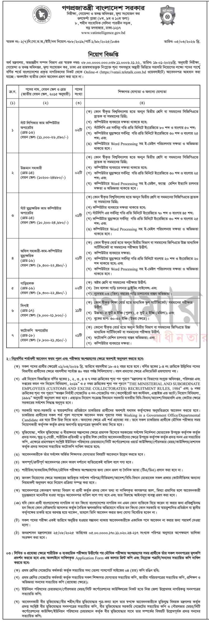ভ্যাট-গোয়েন্দা-নিয়োগ-বিজ্ঞপ্তি-২০২৬-1