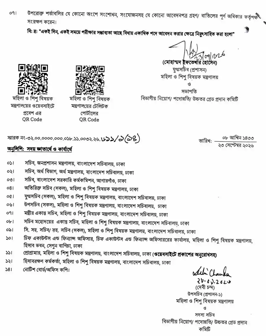 মহিলা-ও-শিশু-বিষয়ক-মন্ত্রণালয়-নিয়োগ-বিজ্ঞপ্তি-২০২৬-4