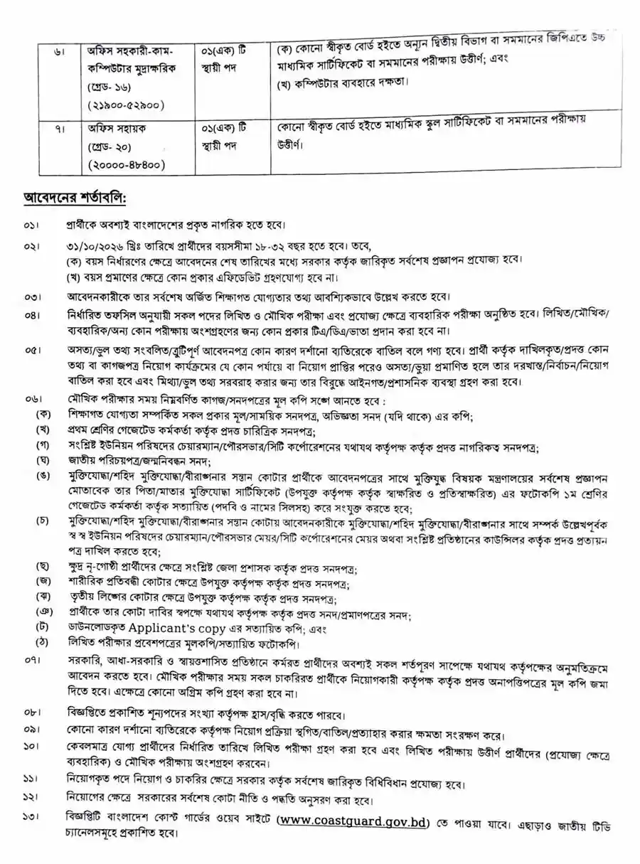 বাংলাদেশ-কোস্ট-গার্ড-নিয়োগ-বিজ্ঞপ্তি-২০২৬-2